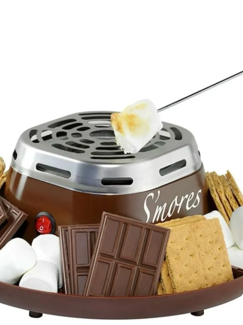 Nostalgia Electric S'mores Maker in Brown and Silver